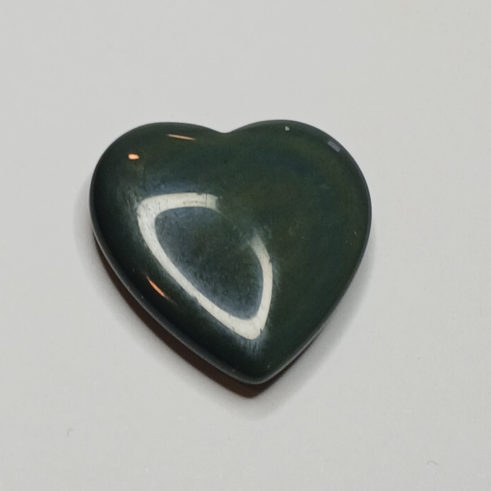 Heart-Shaped Black Obsidian Stone 20x19mm